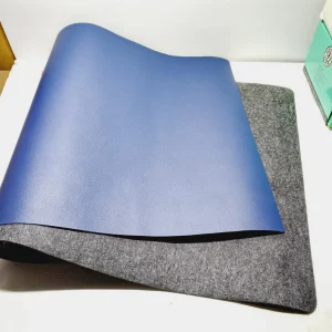 Multi Functional Office Desk Pad (Dark Blue) Leather Topped Padded Back Anti...